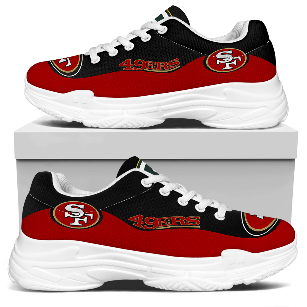 Women's San Francisco 49ers Edition Chunky Sneakers With Line 002 Women's San Francisco 49ers Edition Chunky Sneakers With Line 002